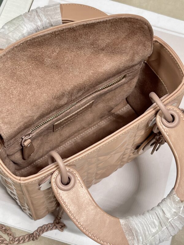 1:1 Replica Christian Dior Mini Lady Dior Bag Cannage with Beaded Motif, Brown, For Women Women’s Handbags, Crossbody Bags, 18cm CD