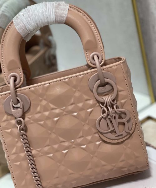 1:1 Replica Christian Dior Mini Lady Dior Bag Cannage with Beaded Motif, Brown, For Women Women’s Handbags, Crossbody Bags, 18cm CD