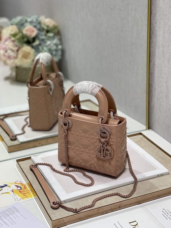 1:1 Replica Christian Dior Mini Lady Dior Bag Cannage with Beaded Motif, Brown, For Women Women’s Handbags, Crossbody Bags, 18cm CD