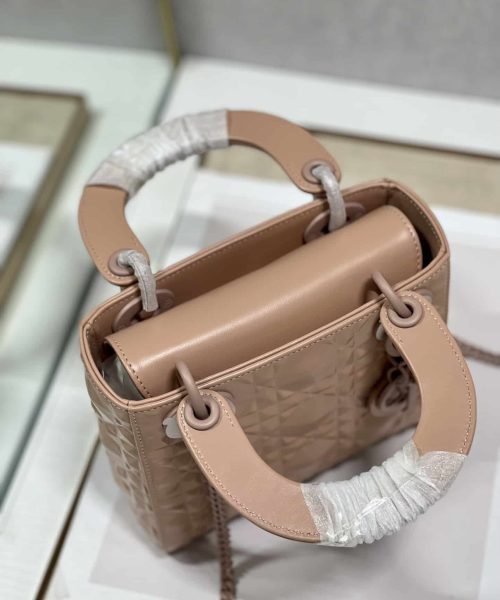 1:1 Replica Christian Dior Mini Lady Dior Bag Cannage with Beaded Motif, Brown, For Women Women’s Handbags, Crossbody Bags, 18cm CD