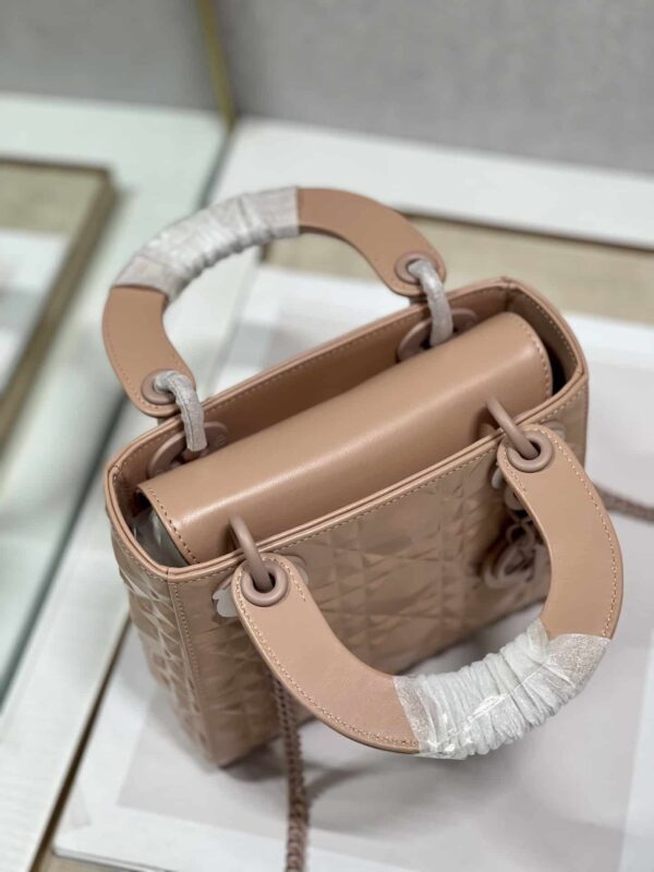 1:1 Replica Christian Dior Mini Lady Dior Bag Cannage with Beaded Motif, Brown, For Women Women’s Handbags, Crossbody Bags, 18cm CD