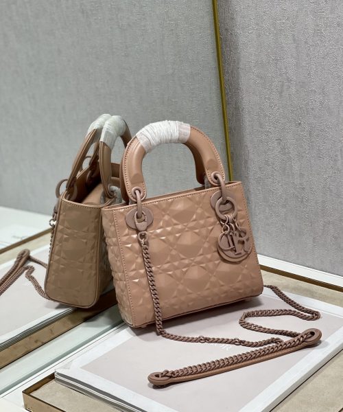 1:1 Replica Christian Dior Mini Lady Dior Bag Cannage with Beaded Motif, Brown, For Women Women’s Handbags, Crossbody Bags, 18cm CD