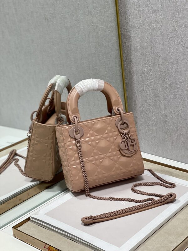 1:1 Replica Christian Dior Mini Lady Dior Bag Cannage with Beaded Motif, Brown, For Women Women’s Handbags, Crossbody Bags, 18cm CD
