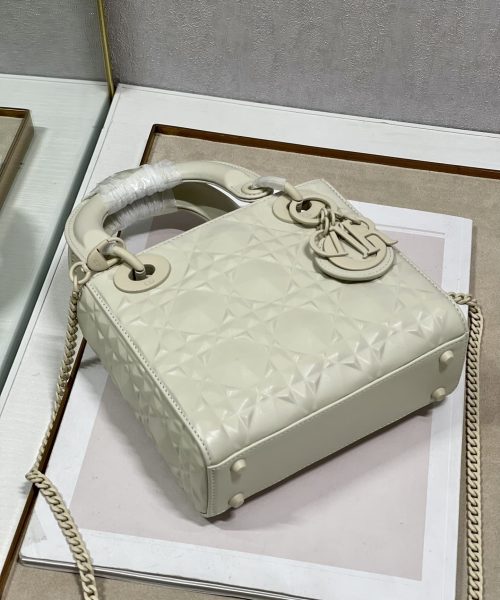 1:1 Replica Christian Dior Mini Lady Dior Bag Latte Cannage with Beaded Motif, Beige, For Women Women’s Handbags, Crossbody Bags, 18cm CD M0505INEA_M030