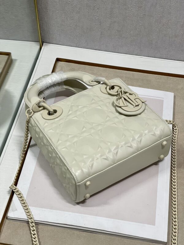 1:1 Replica Christian Dior Mini Lady Dior Bag Latte Cannage with Beaded Motif, Beige, For Women Women’s Handbags, Crossbody Bags, 18cm CD M0505INEA_M030