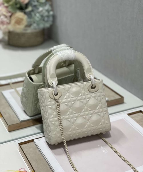 1:1 Replica Christian Dior Mini Lady Dior Bag Latte Cannage with Beaded Motif, Beige, For Women Women’s Handbags, Crossbody Bags, 18cm CD M0505INEA_M030