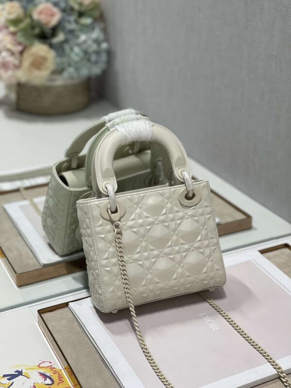 1:1 Replica Christian Dior Mini Lady Dior Bag Latte Cannage with Beaded Motif, Beige, For Women Women’s Handbags, Crossbody Bags, 18cm CD M0505INEA_M030