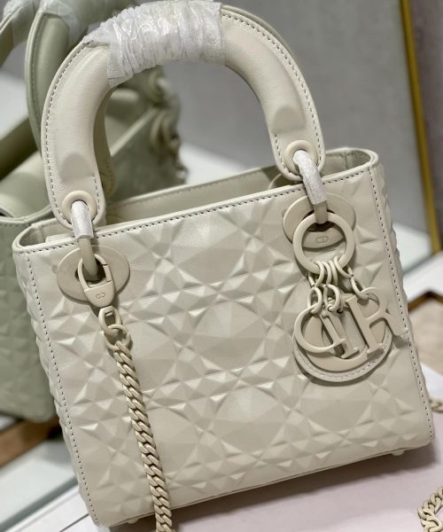 1:1 Replica Christian Dior Mini Lady Dior Bag Latte Cannage with Beaded Motif, Beige, For Women Women’s Handbags, Crossbody Bags, 18cm CD M0505INEA_M030