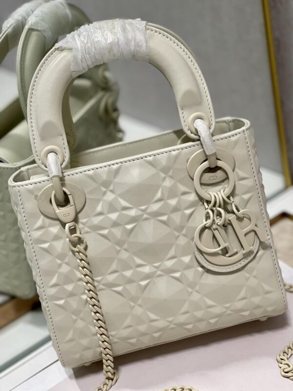 1:1 Replica Christian Dior Mini Lady Dior Bag Latte Cannage with Beaded Motif, Beige, For Women Women’s Handbags, Crossbody Bags, 18cm CD M0505INEA_M030