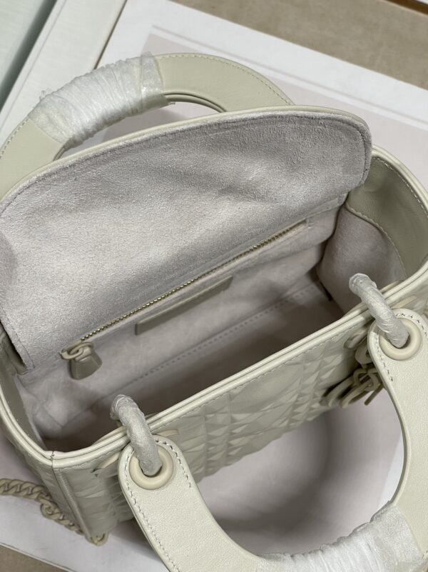 1:1 Replica Christian Dior Mini Lady Dior Bag Latte Cannage with Beaded Motif, Beige, For Women Women’s Handbags, Crossbody Bags, 18cm CD M0505INEA_M030