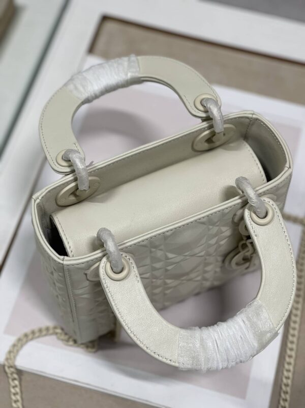 1:1 Replica Christian Dior Mini Lady Dior Bag Latte Cannage with Beaded Motif, Beige, For Women Women’s Handbags, Crossbody Bags, 18cm CD M0505INEA_M030