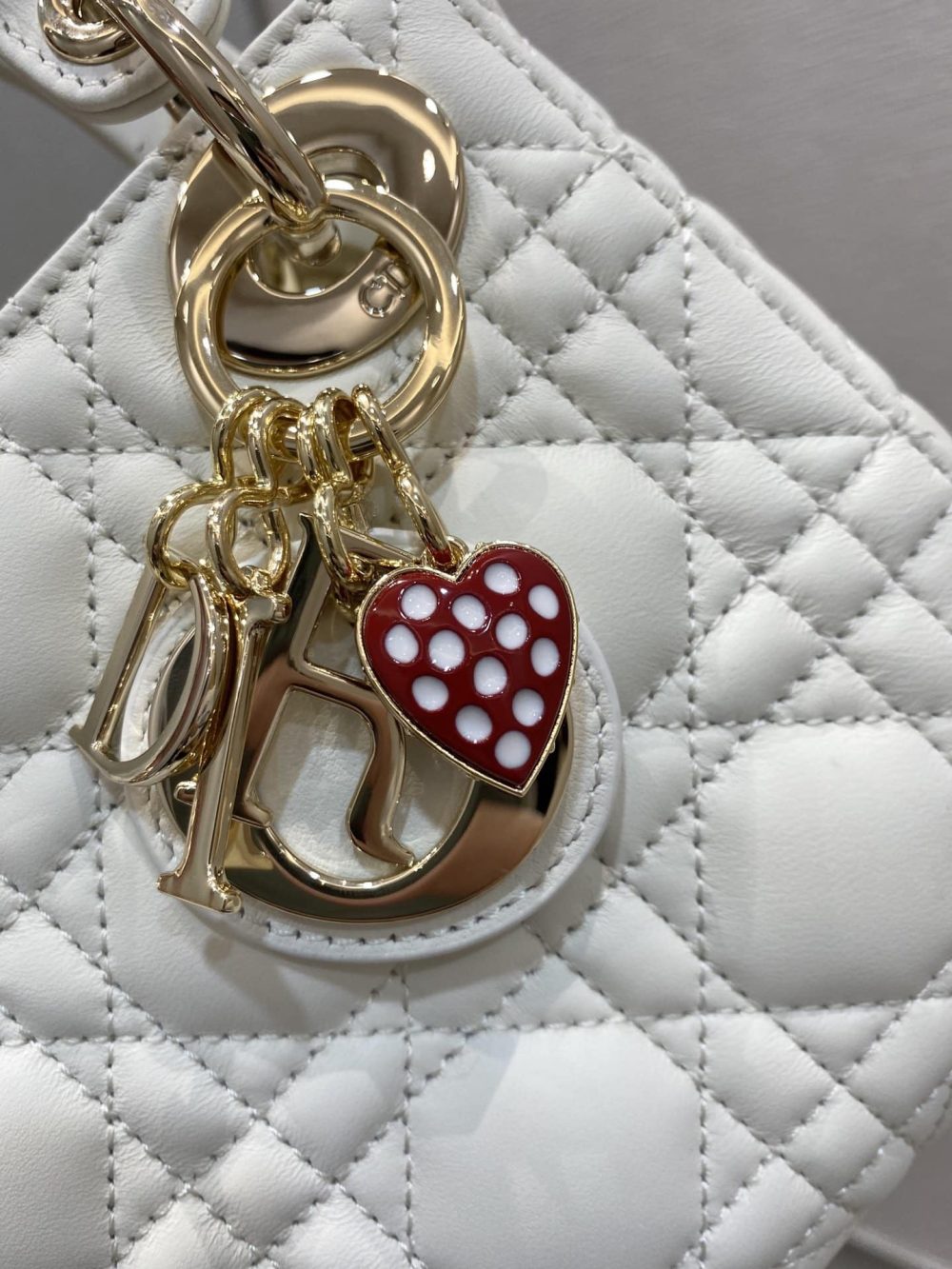 1:1 Replica Christian Dior Mini Lady Dior Bag White For Women 6.5in/17cm CD M0505SLOI - Image 3