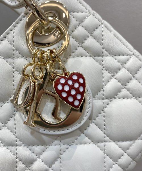 1:1 Replica Christian Dior Mini Lady Dior Bag White For Women 6.5in/17cm CD M0505SLOI