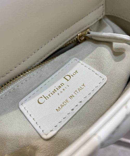 1:1 Replica Christian Dior Mini Lady Dior Bag White For Women 6.5in/17cm CD M0505SLOI