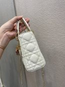 1:1 Replica Christian Dior Mini Lady Dior Bag White For Women 6.5in/17cm CD M0505SLOI