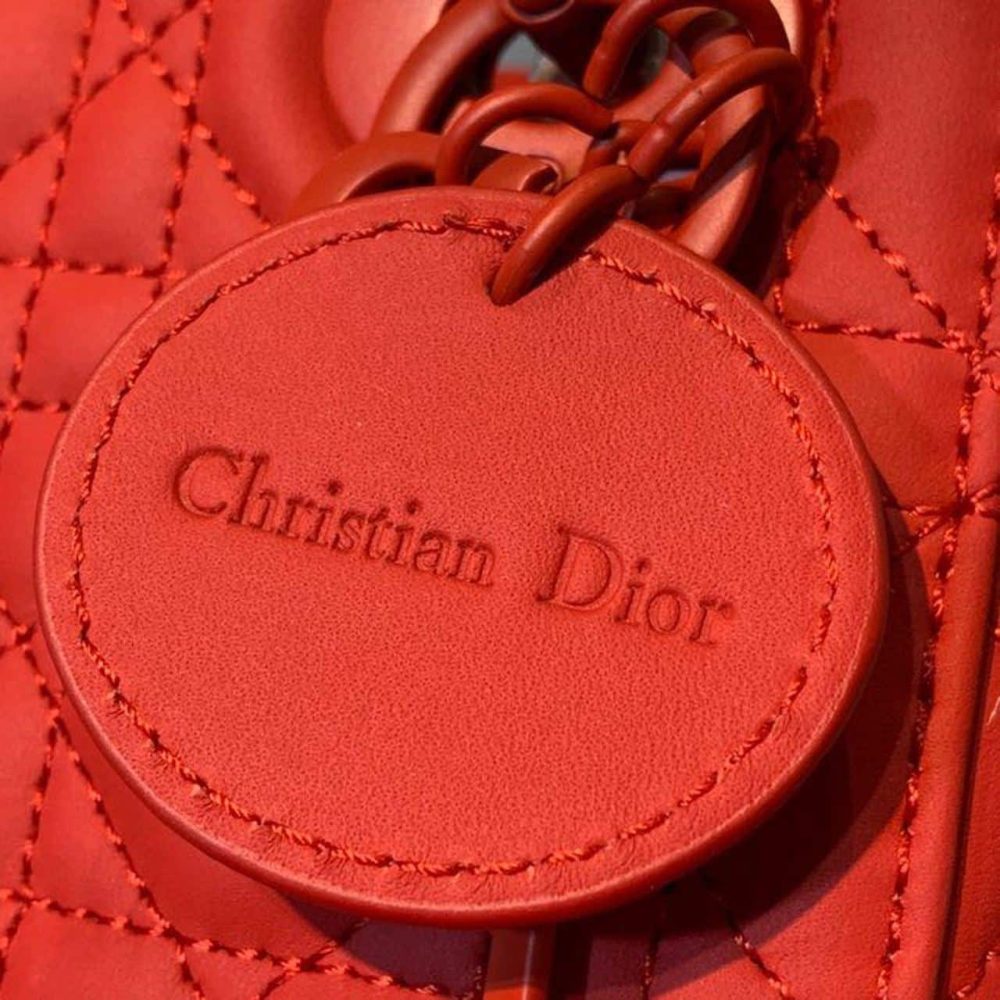 1:1 Replica Christian Dior Mini Lady Dior Bag with Chain Matte Hardware Spring/Summer Collection, Red , For Women Women’s Handbags, 18cm CD - Image 11