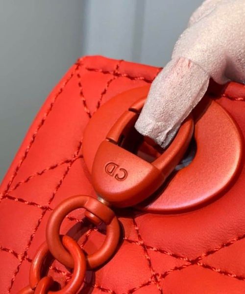1:1 Replica Christian Dior Mini Lady Dior Bag with Chain Matte Hardware Spring/Summer Collection, Red , For Women Women’s Handbags, 18cm CD