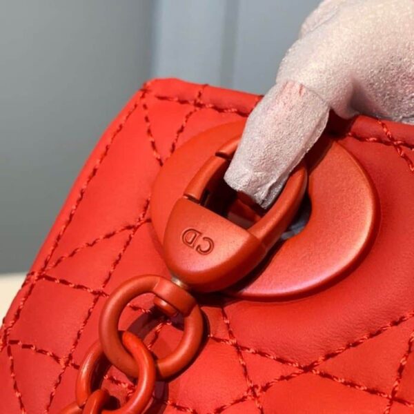 1:1 Replica Christian Dior Mini Lady Dior Bag with Chain Matte Hardware Spring/Summer Collection, Red , For Women Women’s Handbags, 18cm CD