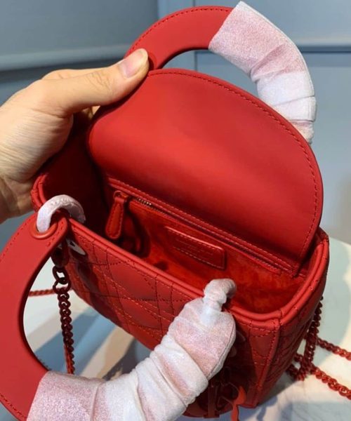 1:1 Replica Christian Dior Mini Lady Dior Bag with Chain Matte Hardware Spring/Summer Collection, Red , For Women Women’s Handbags, 18cm CD