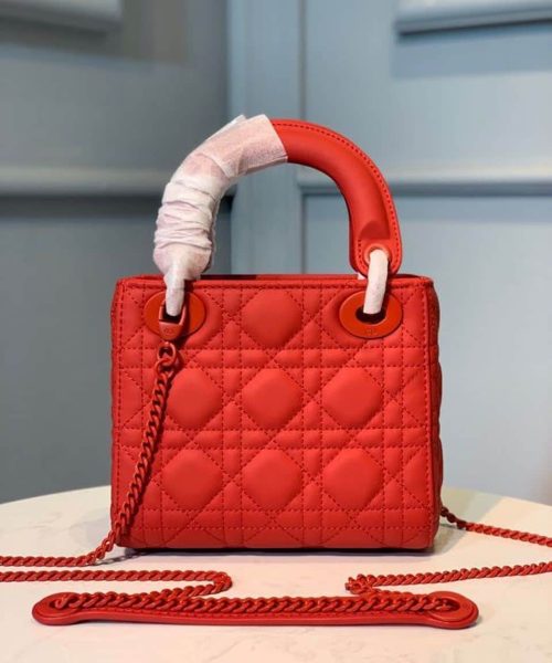 1:1 Replica Christian Dior Mini Lady Dior Bag with Chain Matte Hardware Spring/Summer Collection, Red , For Women Women’s Handbags, 18cm CD