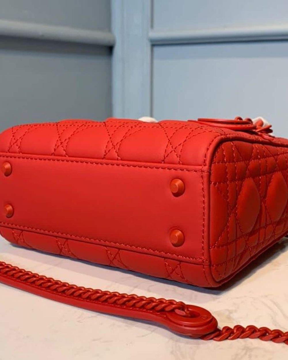 1:1 Replica Christian Dior Mini Lady Dior Bag with Chain Matte Hardware Spring/Summer Collection, Red , For Women Women’s Handbags, 18cm CD