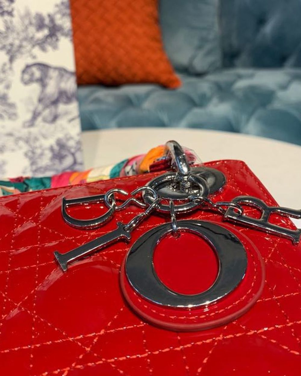 1:1 Replica Christian Dior Mini Lady Dior Bag with Chain Silver Hardware Spring/Summer Collection, Red, For Women Women’s Handbags, 18cm CD M0505OCAL_M52R