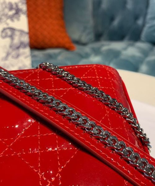 1:1 Replica Christian Dior Mini Lady Dior Bag with Chain Silver Hardware Spring/Summer Collection, Red, For Women Women’s Handbags, 18cm CD M0505OCAL_M52R