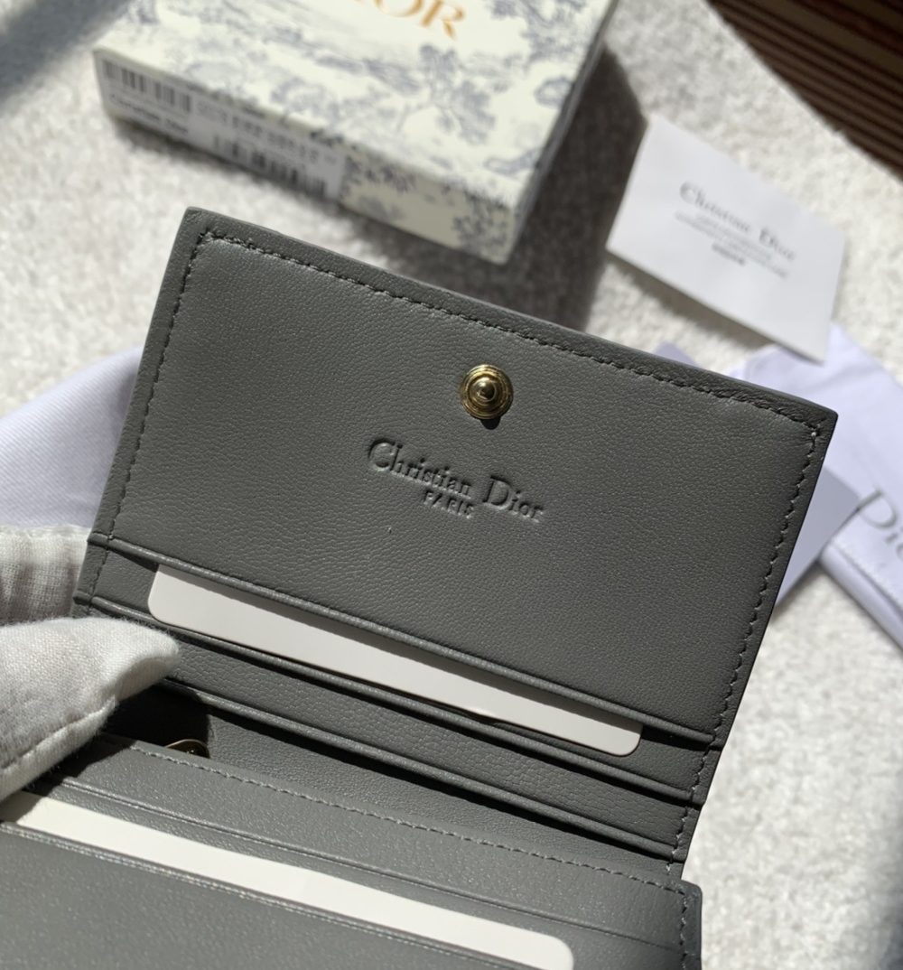 1:1 Replica Christian Dior Mini Lady Dior Wallet Grey For Women, Women's Wallet 4.5in/11cm CD