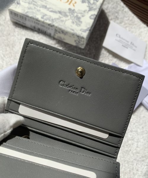 1:1 Replica Christian Dior Mini Lady Dior Wallet Grey For Women, Women's Wallet 4.5in/11cm CD