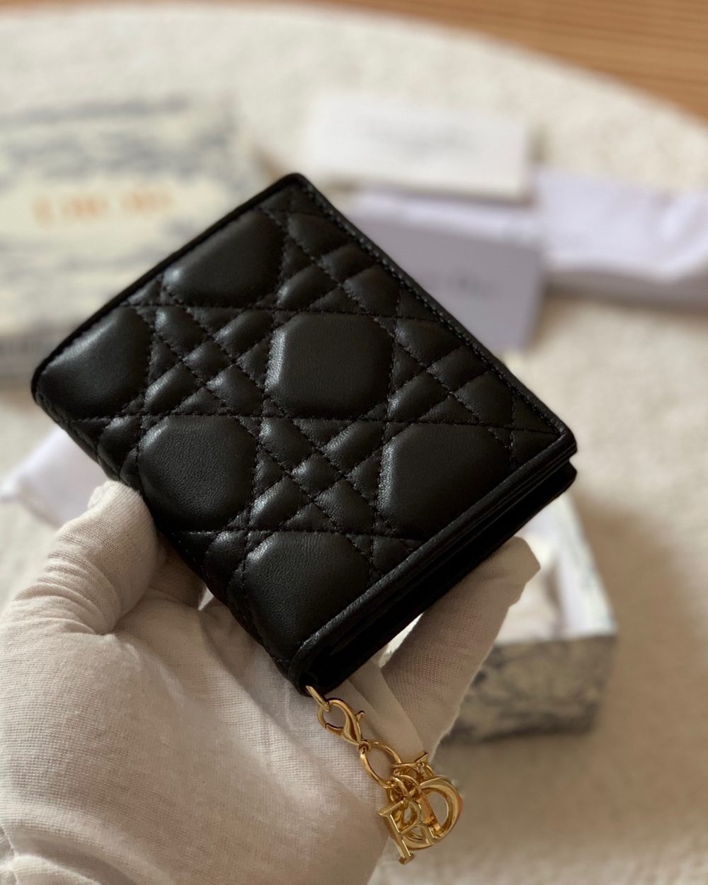 1:1 Replica Christian Dior Mini Lady Dior Wallet Grey For Women, Women's Wallet 4.5in/11cm CD