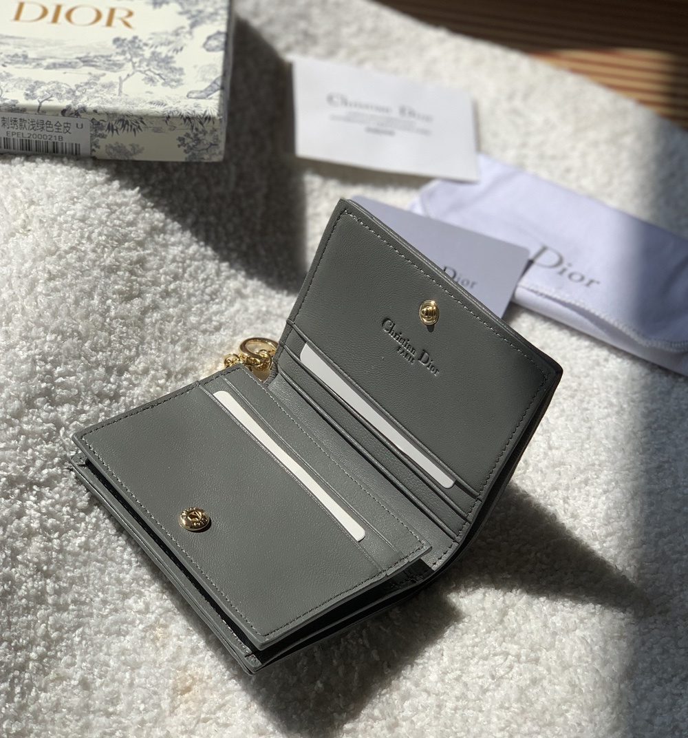 1:1 Replica Christian Dior Mini Lady Dior Wallet Grey For Women, Women's Wallet 4.5in/11cm CD