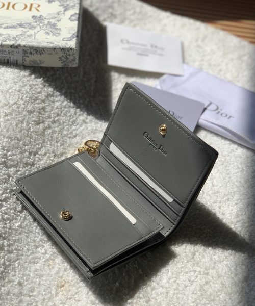 1:1 Replica Christian Dior Mini Lady Dior Wallet Grey For Women, Women's Wallet 4.5in/11cm CD