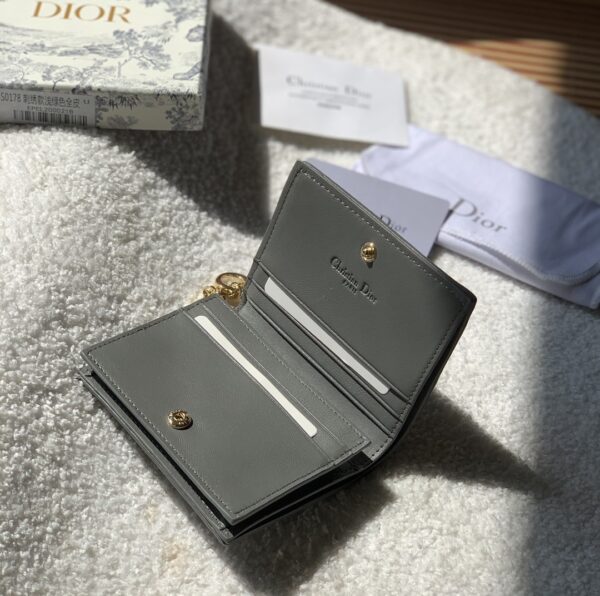Christian Dior Mini Lady Dior Wallet Grey For Women, Women's Wallet 4.5in/11cm CD