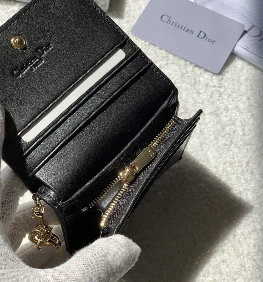 1:1 Replica Christian Dior Mini Lady Dior Wallet Grey For Women, Women's Wallet 4.5in/11cm CD