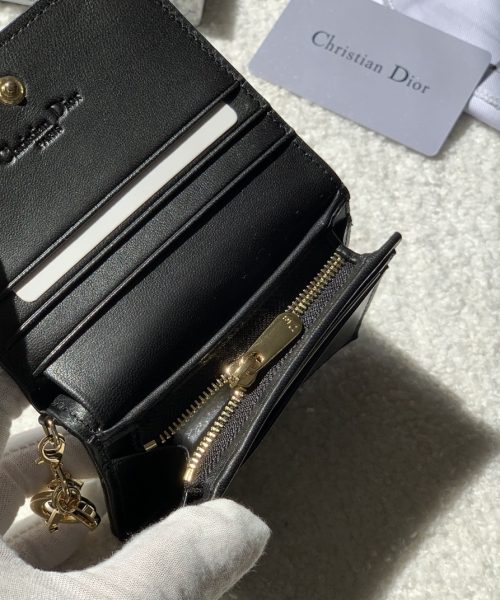 1:1 Replica Christian Dior Mini Lady Dior Wallet Grey For Women, Women's Wallet 4.5in/11cm CD