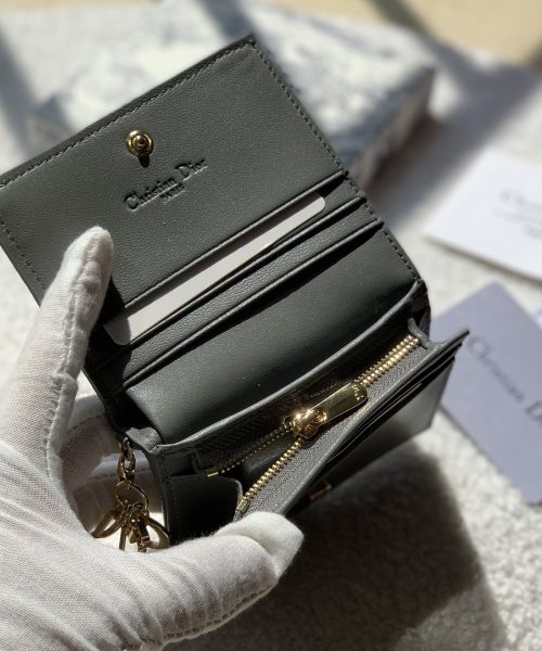1:1 Replica Christian Dior Mini Lady Dior Wallet Grey For Women, Women's Wallet 4.5in/11cm CD