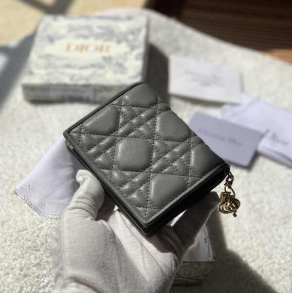 Christian Dior Mini Lady Dior Wallet Grey For Women, Women's Wallet 4.5in/11cm CD