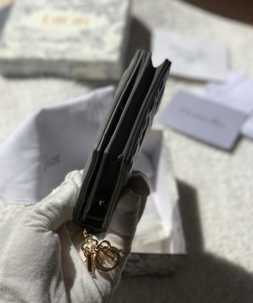 1:1 Replica Christian Dior Mini Lady Dior Wallet Grey For Women, Women's Wallet 4.5in/11cm CD