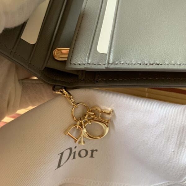 Christian Dior Mini Lady Dior Wallet Grey For Women, Women's Wallet 4.5in/11cm CD