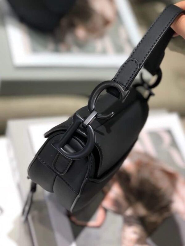 1:1 Replica Christian Dior Mini Saddle Bag Black Ultramatte For Women 19.5cm/7.6in CD