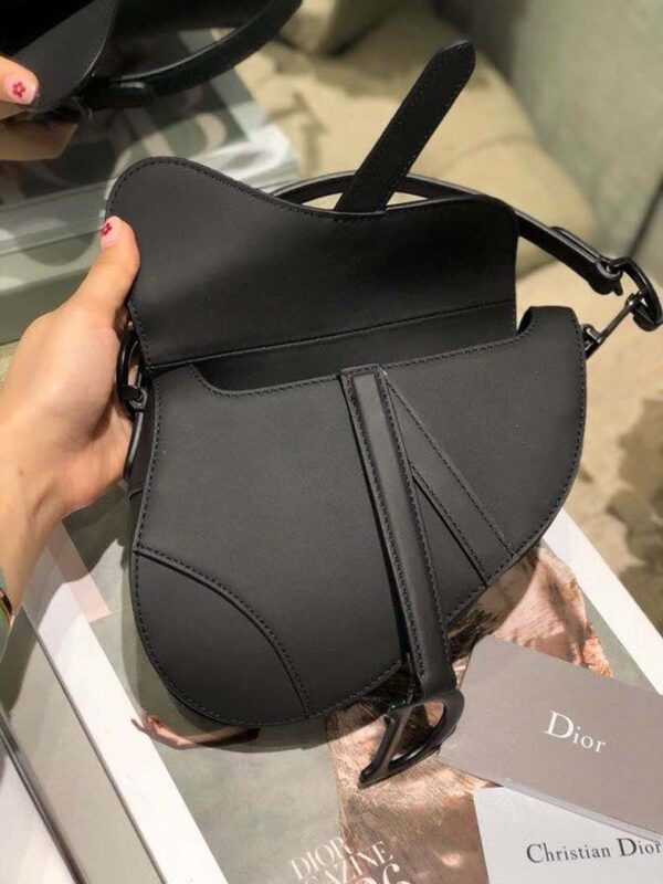 1:1 Replica Christian Dior Mini Saddle Bag Black Ultramatte For Women 19.5cm/7.6in CD
