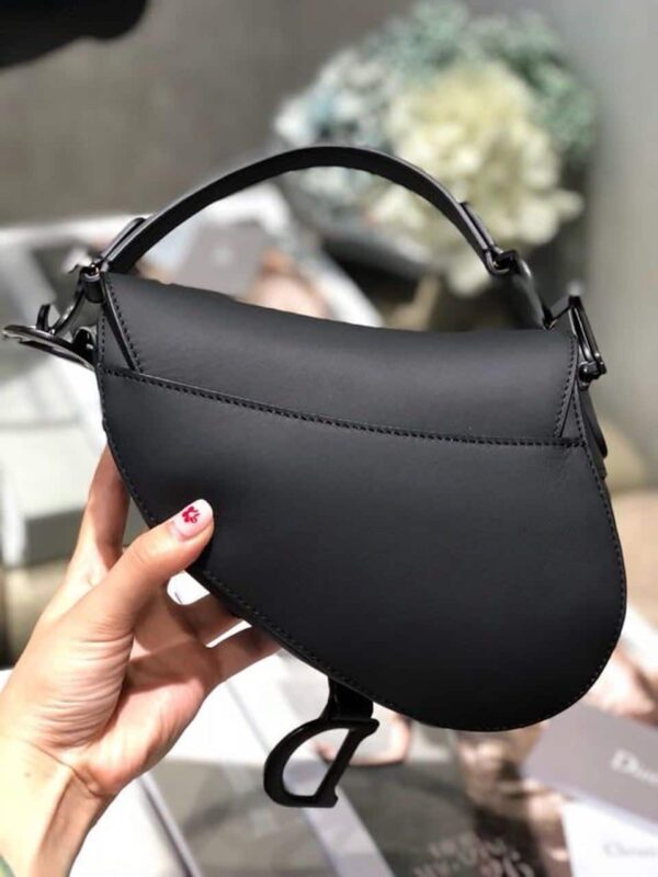 1:1 Replica Christian Dior Mini Saddle Bag Black Ultramatte For Women 19.5cm/7.6in CD