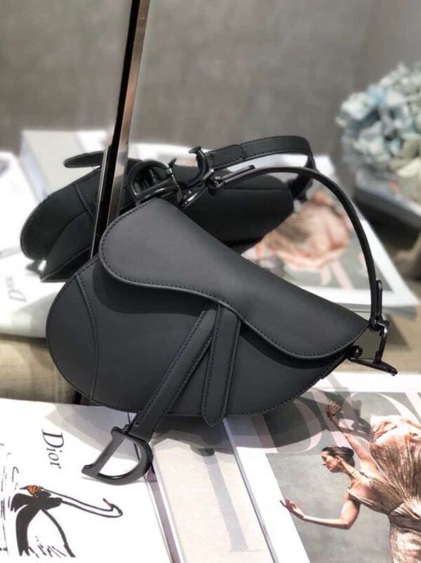 1:1 Replica Christian Dior Mini Saddle Bag Black Ultramatte For Women 19.5cm/7.6in CD