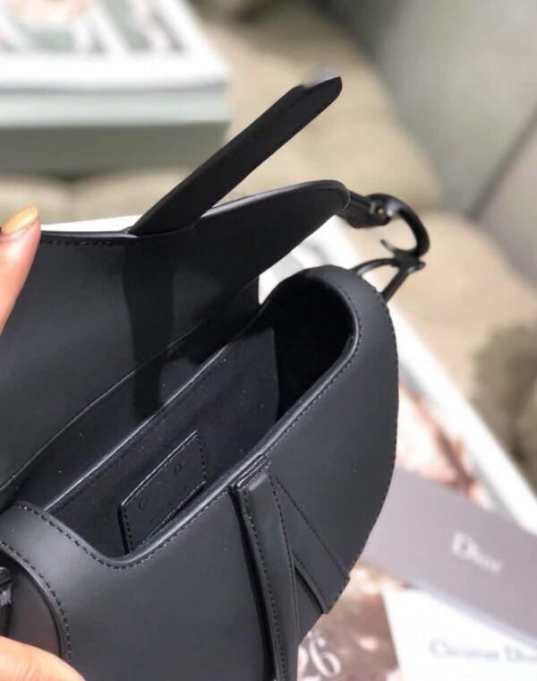 1:1 Replica Christian Dior Mini Saddle Bag Black Ultramatte For Women 19.5cm/7.6in CD