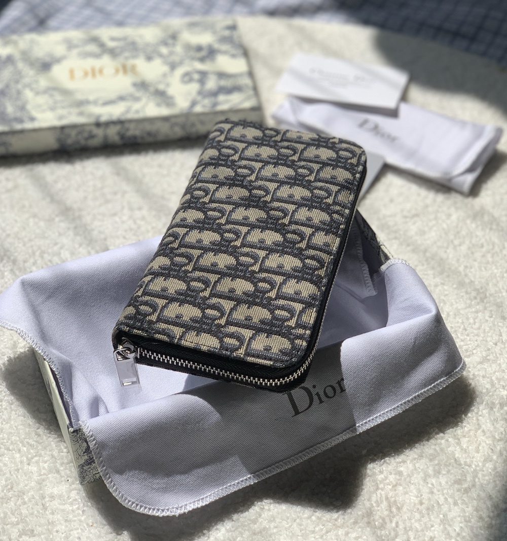 1:1 Replica Christian Dior Oblique Brown Clutch Women's Wallet 20cm/7.8in CD