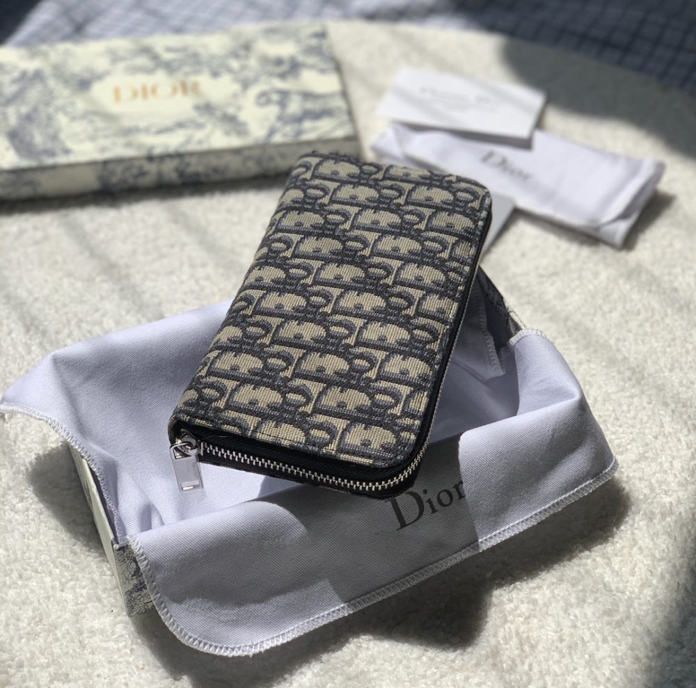 1:1 Replica Christian Dior Oblique Brown Clutch Women's Wallet 20cm/7.8in CD - Image 2