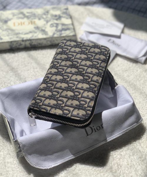 1:1 Replica Christian Dior Oblique Brown Clutch Women's Wallet 20cm/7.8in CD