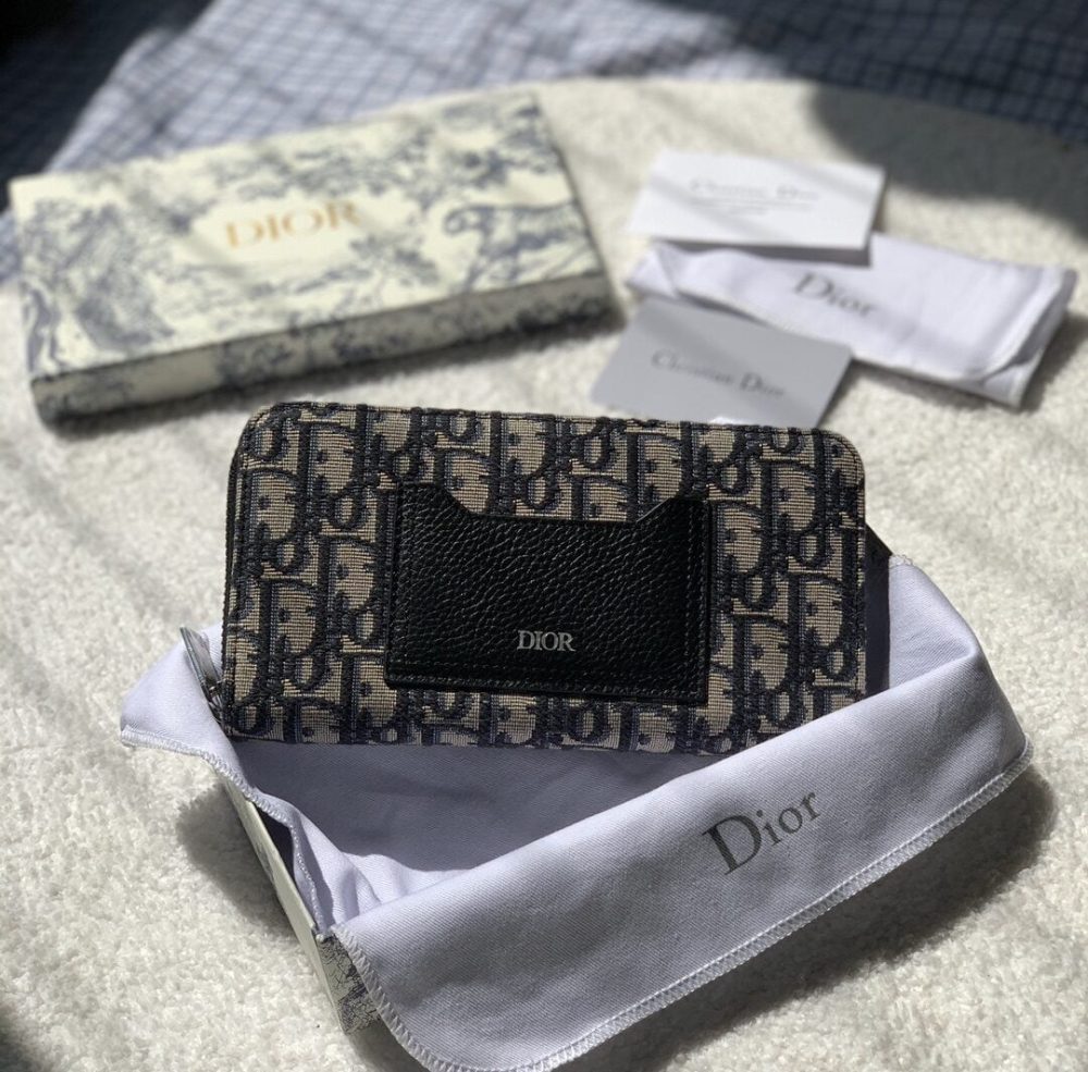 1:1 Replica Christian Dior Oblique Brown Clutch Women's Wallet 20cm/7.8in CD