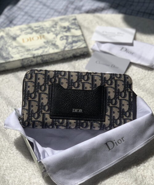 Christian Dior Oblique Brown Clutch Women's Wallet 20cm/7.8in CD