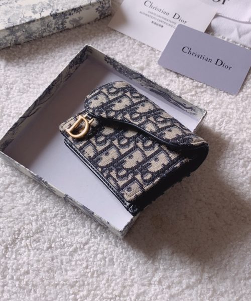 1:1 Replica Christian Dior Oblique Saddle Begie Wallet 11cm